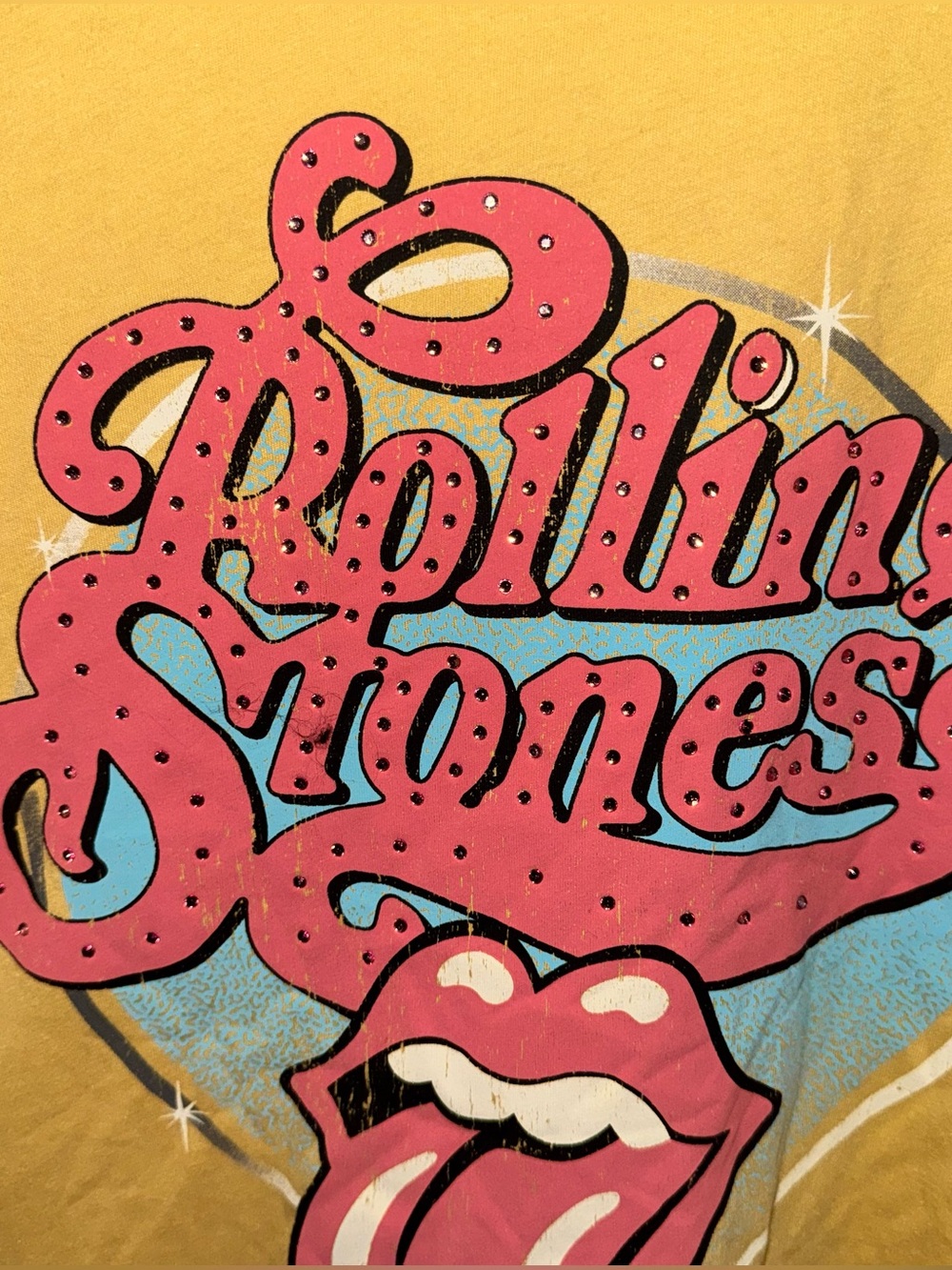 Rolling Stones Graphic Tee Bundle Women XL NWT Pink Yellow Band Shirt 2 Bundle - Picture 6 of 13